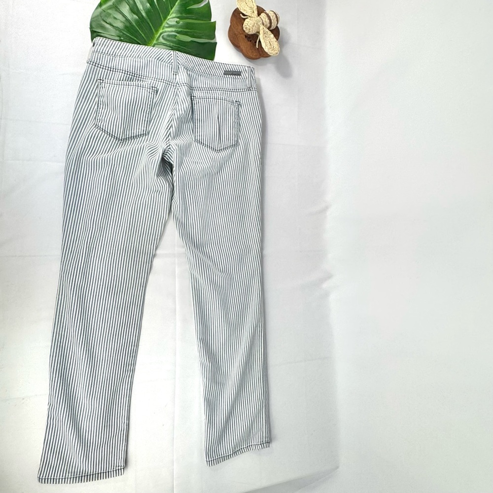 Level 99 Lily Skinny Straight Jeans Blue & white Railroad Stripe Women’s Size 28 - Picture 3 of 15